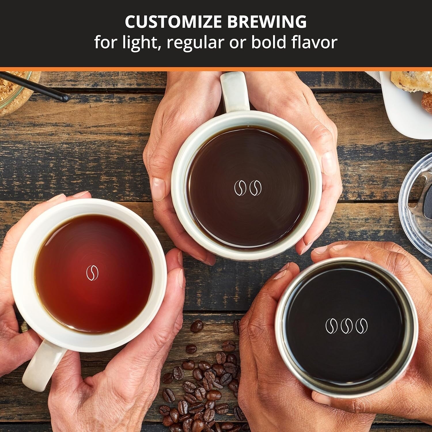 Digitale Kaffeemaschine für 10 Tassen, schwarzer Edelstahl, programmierbare Brühzeiten, automatische Pausen- und Servierfunktion