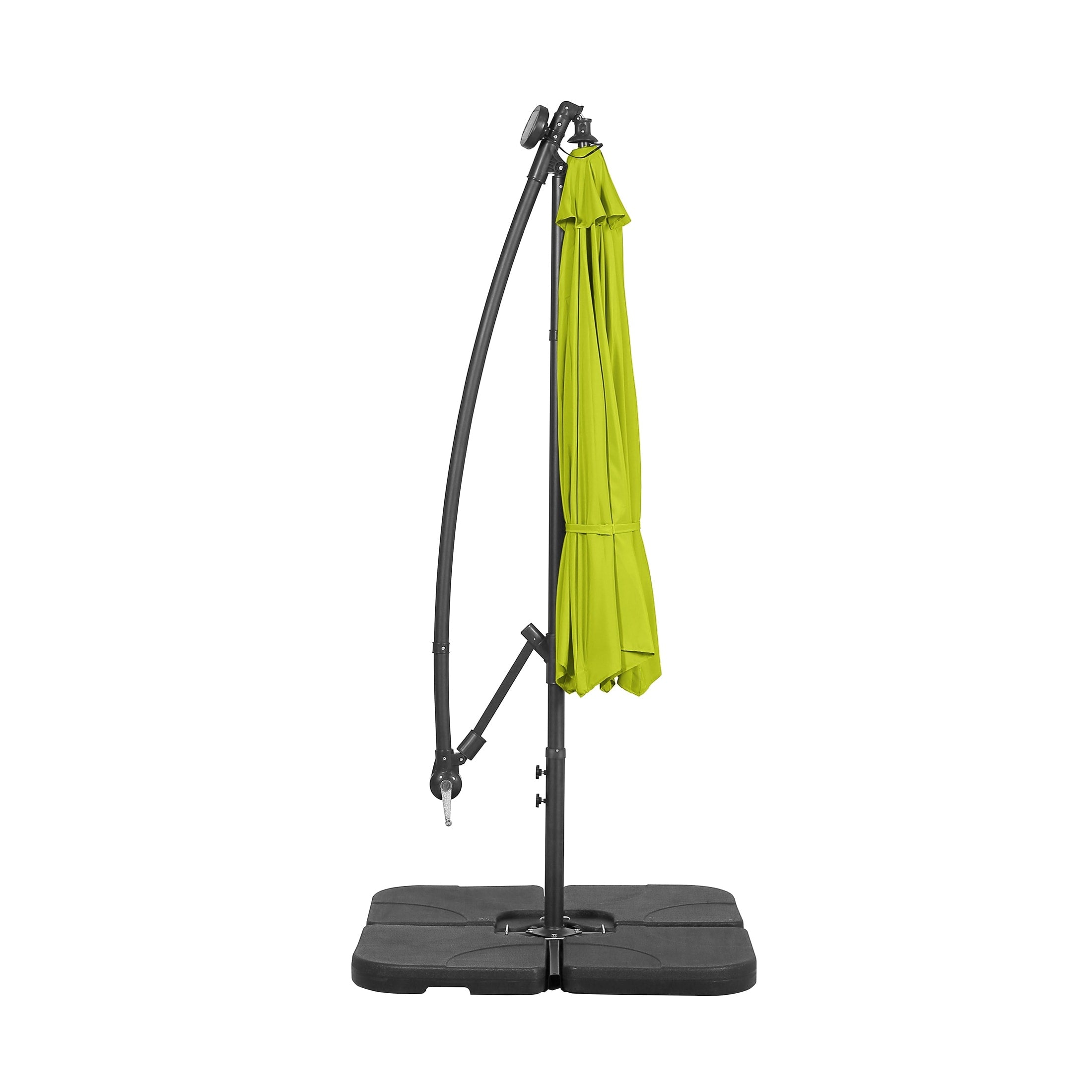 10 Fuß großer, solarbetriebener, beleuchteter Sonnenschirm mit Ständer