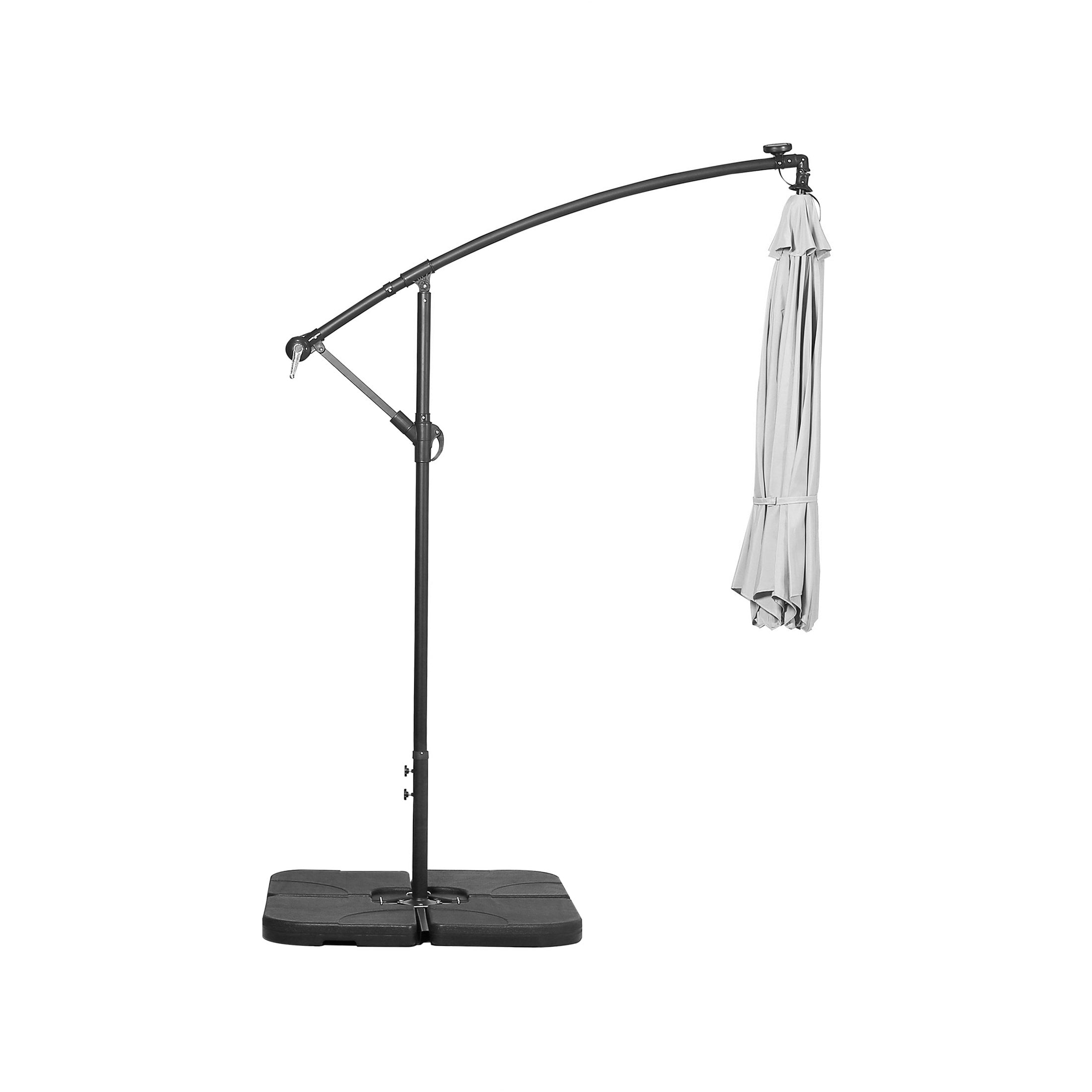 10 Fuß großer, solarbetriebener, beleuchteter Sonnenschirm mit Ständer