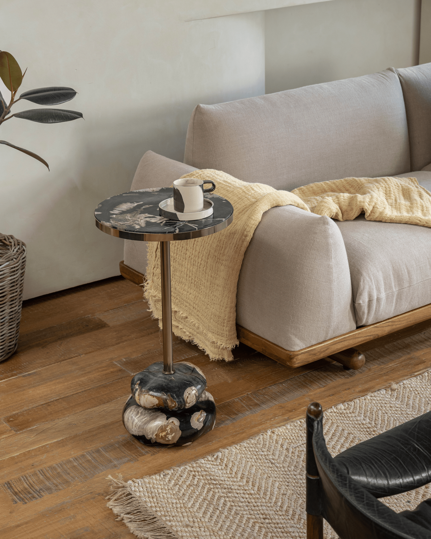 Lolli Petrified Wood Side Table