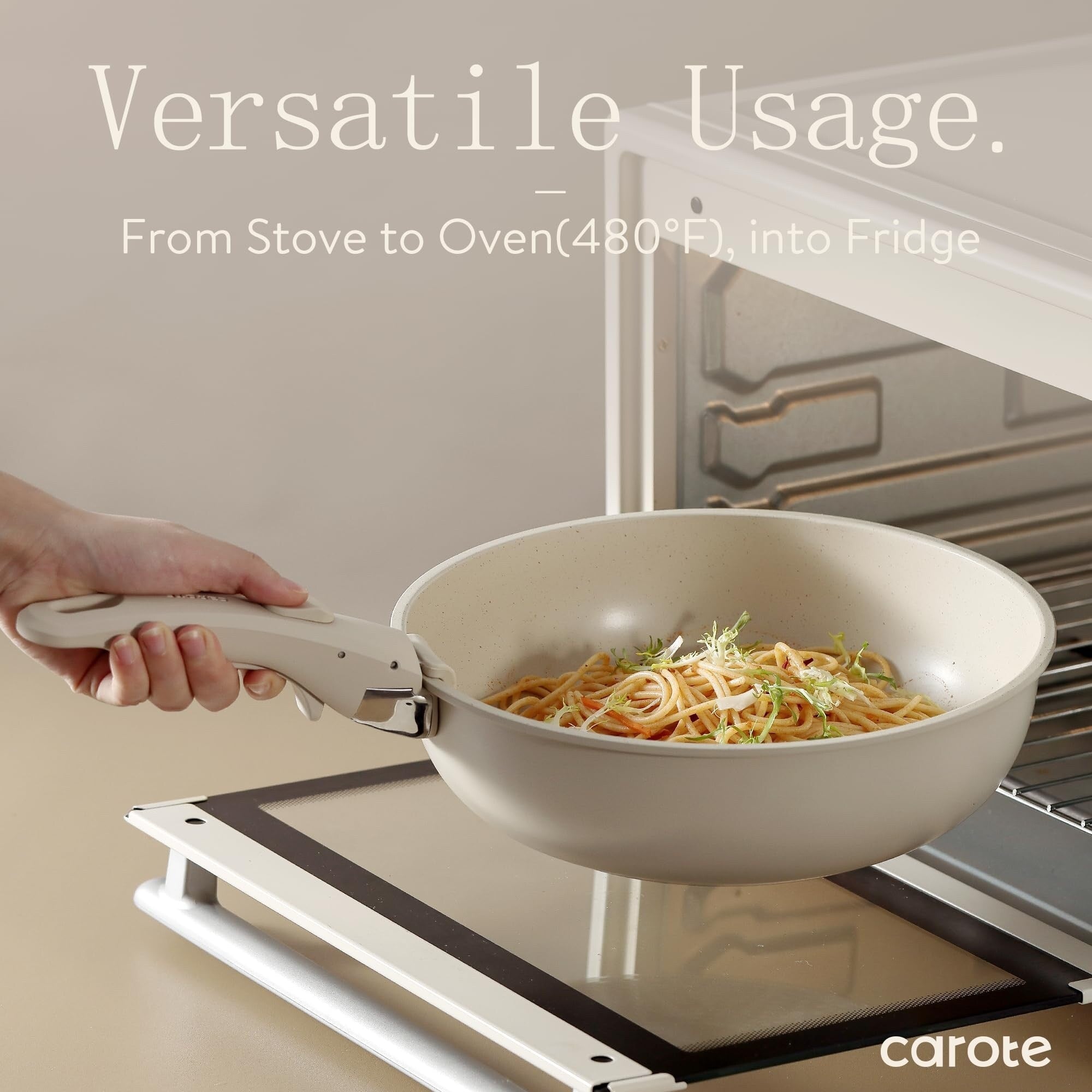 11-teiliges Topf- und Pfannenset, antihaftbeschichtetes Kochgeschirrset mit abnehmbarem Griff, induktionsgeeignetes Kochgeschirrset mit Antihaftbeschichtung und abnehmbarem Griff