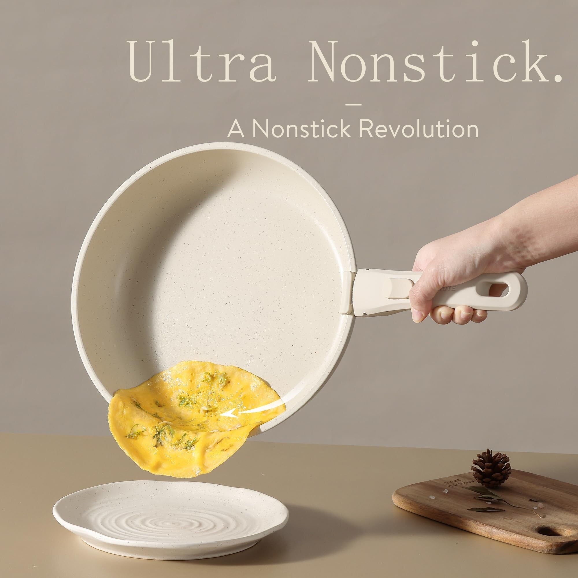 11-teiliges Topf- und Pfannenset, antihaftbeschichtetes Kochgeschirrset mit abnehmbarem Griff, induktionsgeeignetes Kochgeschirrset mit Antihaftbeschichtung und abnehmbarem Griff