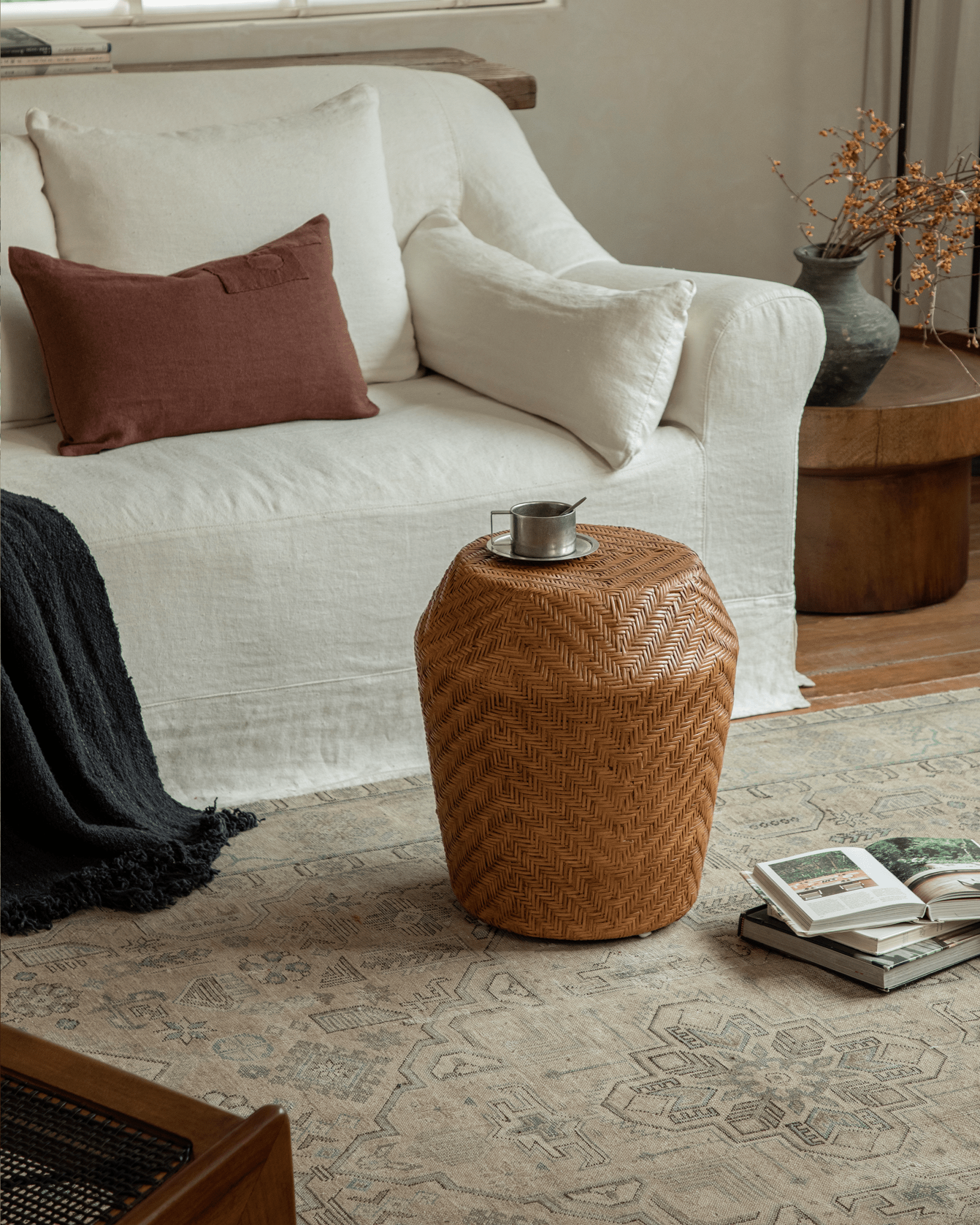 Beistelltisch aus Rattan