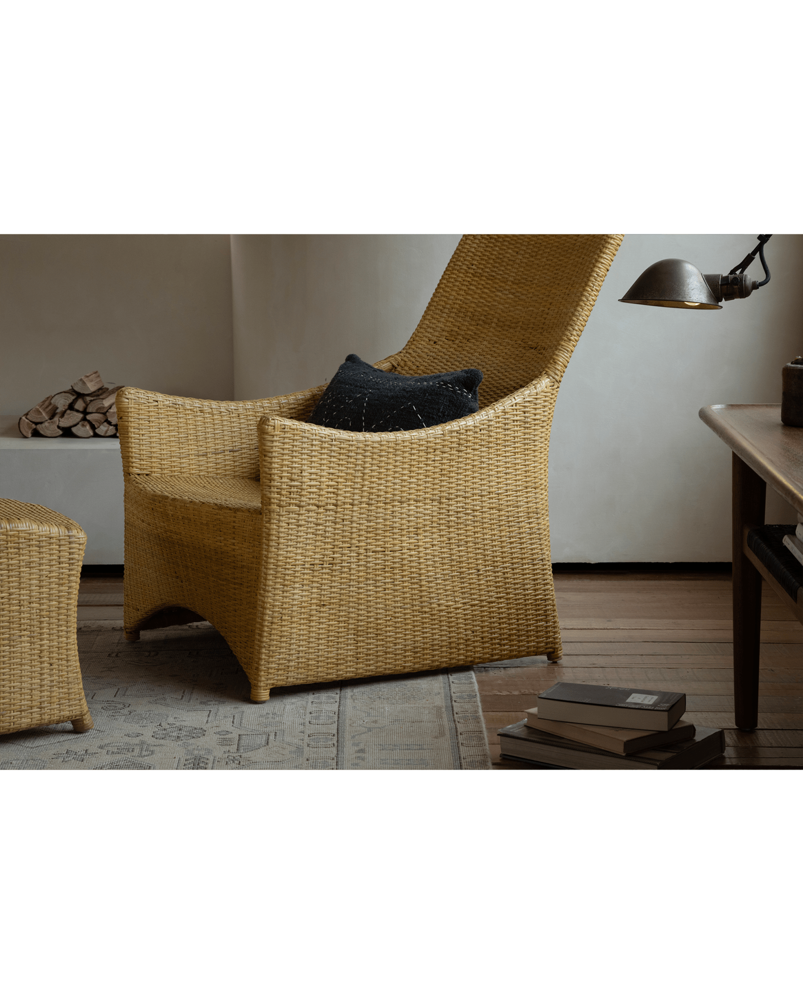Gleit-Loungesessel aus Rattan