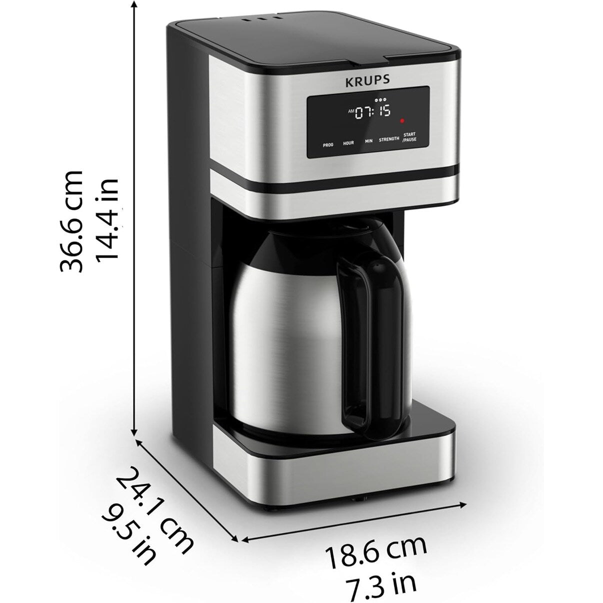 Programmierbare Kaffeemaschine für 14 Tassen, Edelstahlkanne, 3 Brühstärken, 24-Stunden-Timer, 4 Stunden Warmhaltefunktion
