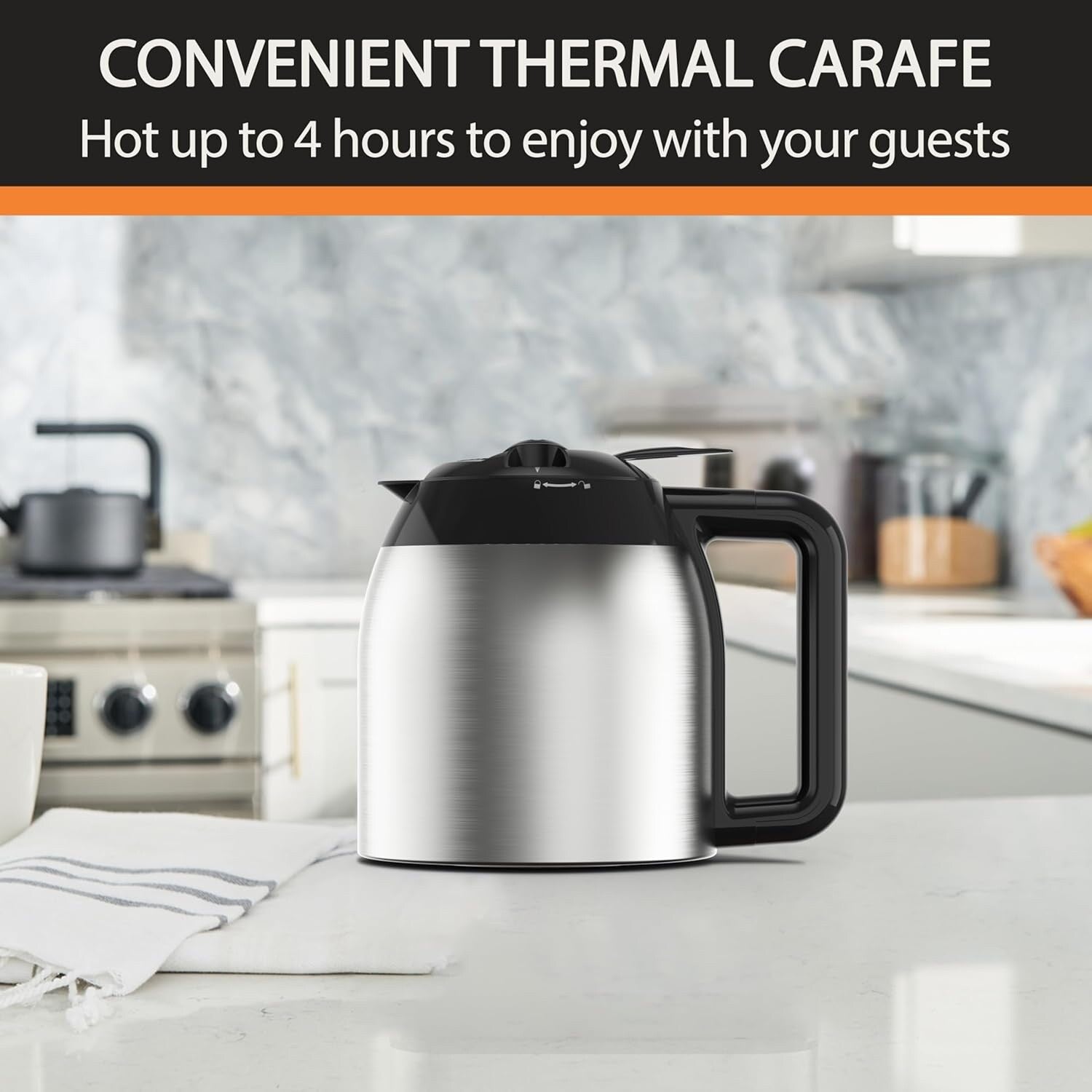 Programmierbare Kaffeemaschine für 14 Tassen, Edelstahlkanne, 3 Brühstärken, 24-Stunden-Timer, 4 Stunden Warmhaltefunktion