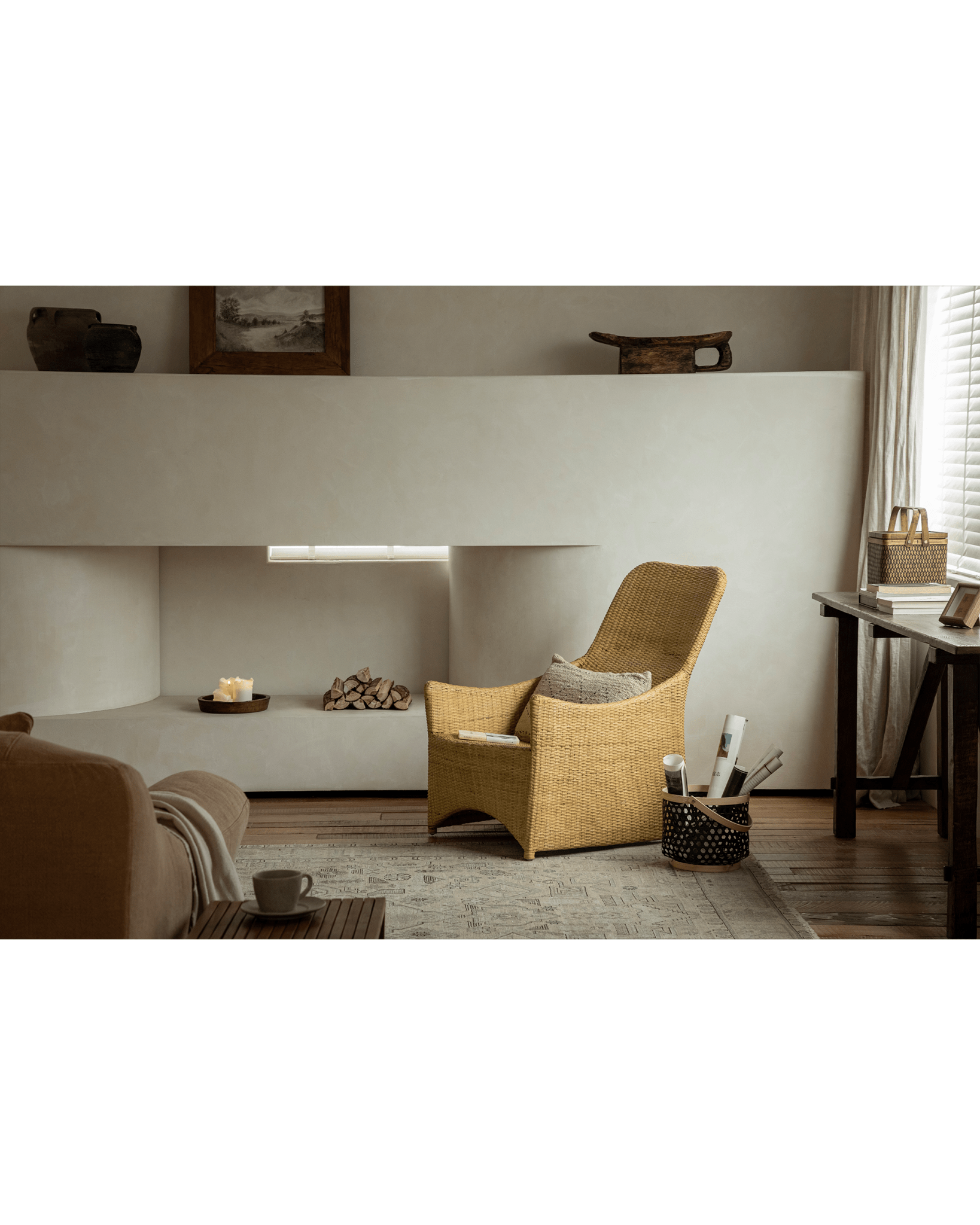 Gleit-Loungesessel aus Rattan