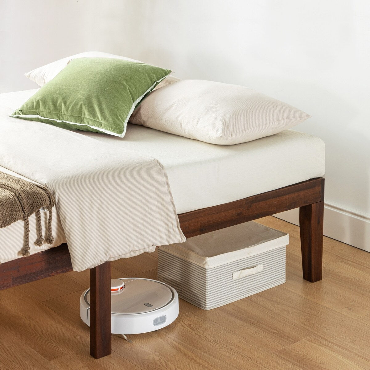 Klassisches 16-Zoll-Plattformbettgestell aus Massivholz in verschiedenen Ausführungen