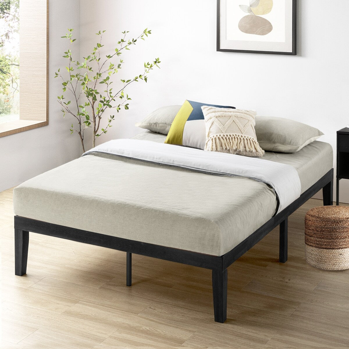 Klassisches 16-Zoll-Plattformbettgestell aus Massivholz in verschiedenen Ausführungen