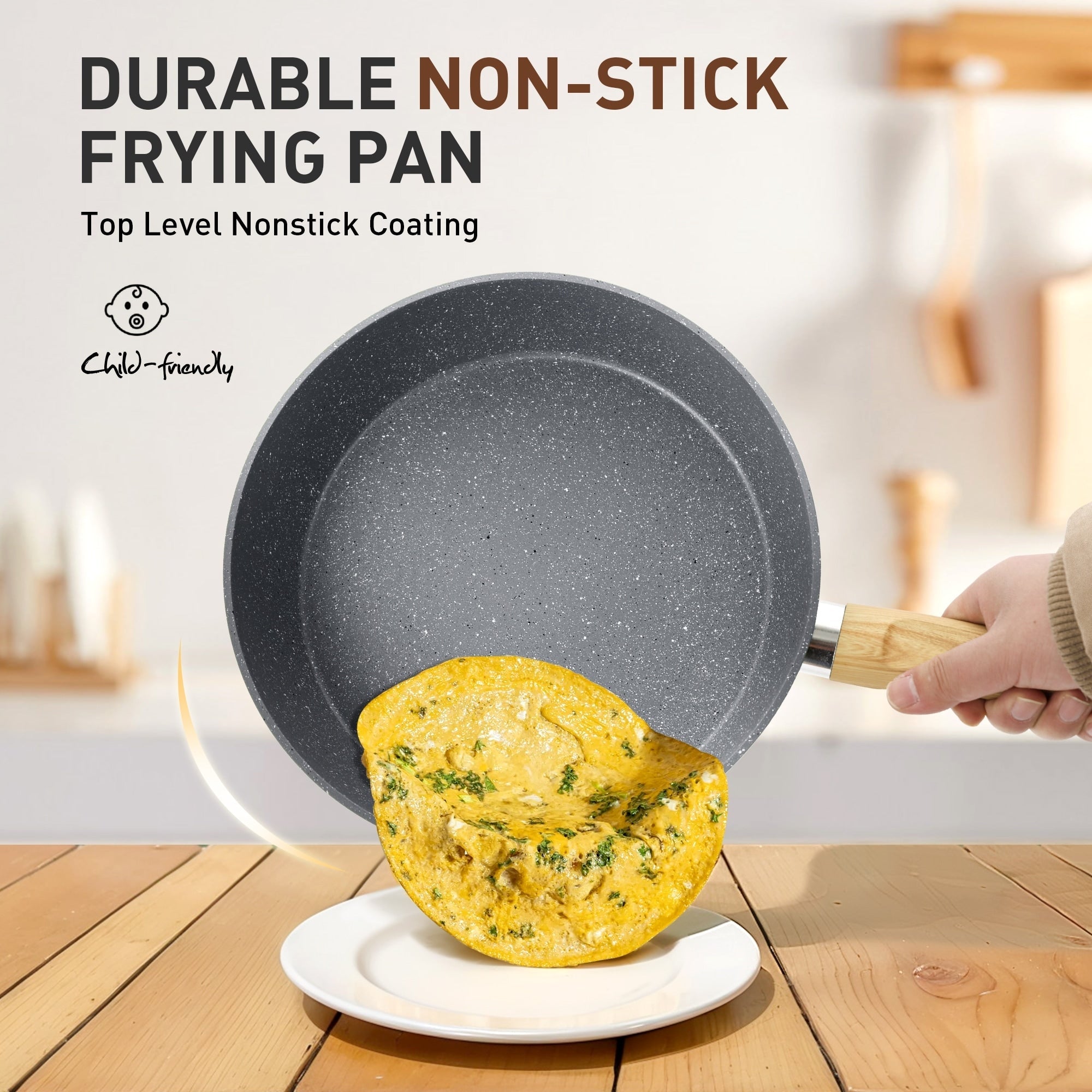 17-teiliges Küchen-Granit-Kochgeschirr-Set, Antihaft-Kochtopf- und Pfannenset