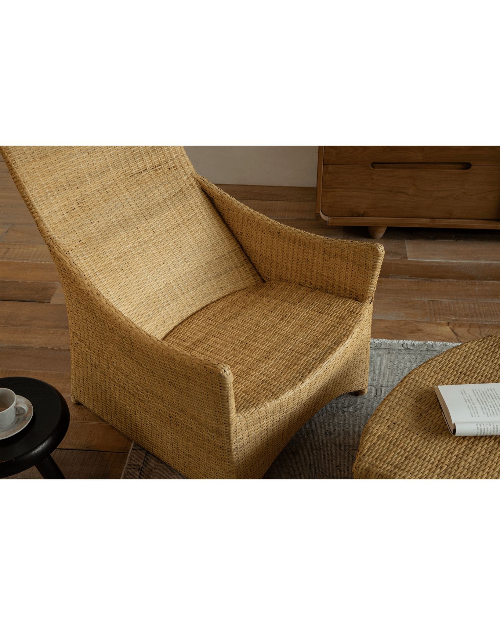 Gleit-Loungesessel aus Rattan