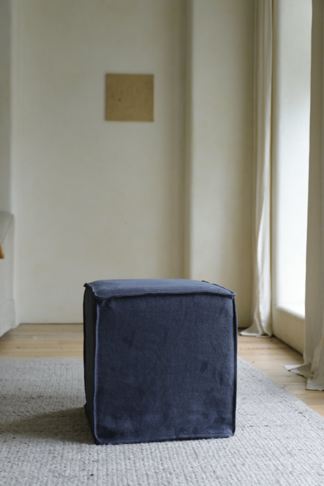 Cube Linen Ottoman