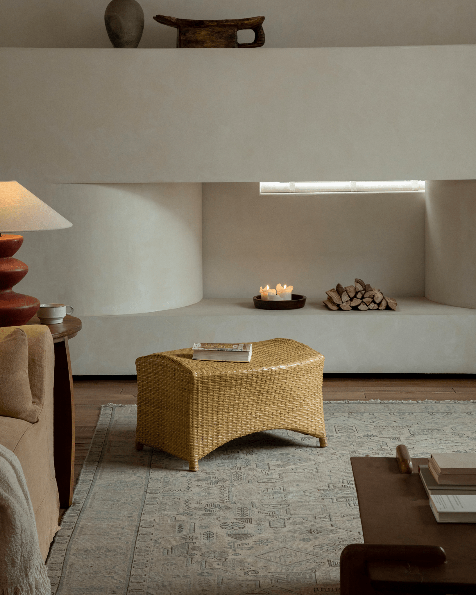 Gleit-Loungesessel aus Rattan