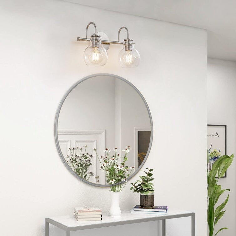 2/3-flammige Badezimmer-Wandleuchte mit Glasschirm