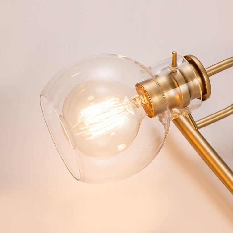 2/3-flammige Badezimmer-Wandleuchte mit Glasschirm