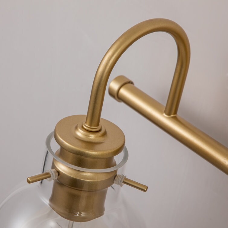 2/3-flammige Badezimmer-Wandleuchte mit Glasschirm