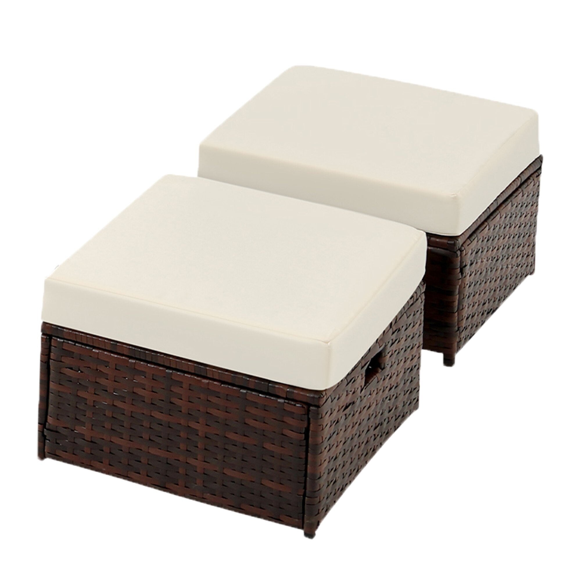2er-Set Gartenhocker aus Rattan – Sonderangebot