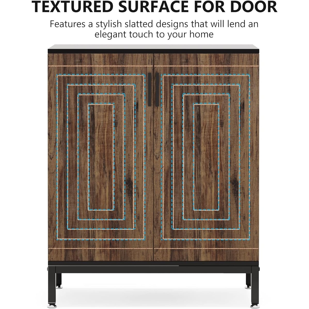 Moderner Schuhschrank mit Türen für 20 Paar Schuhe, 6-stöckiges, freistehendes Schuhregal für den Eingangsbereich