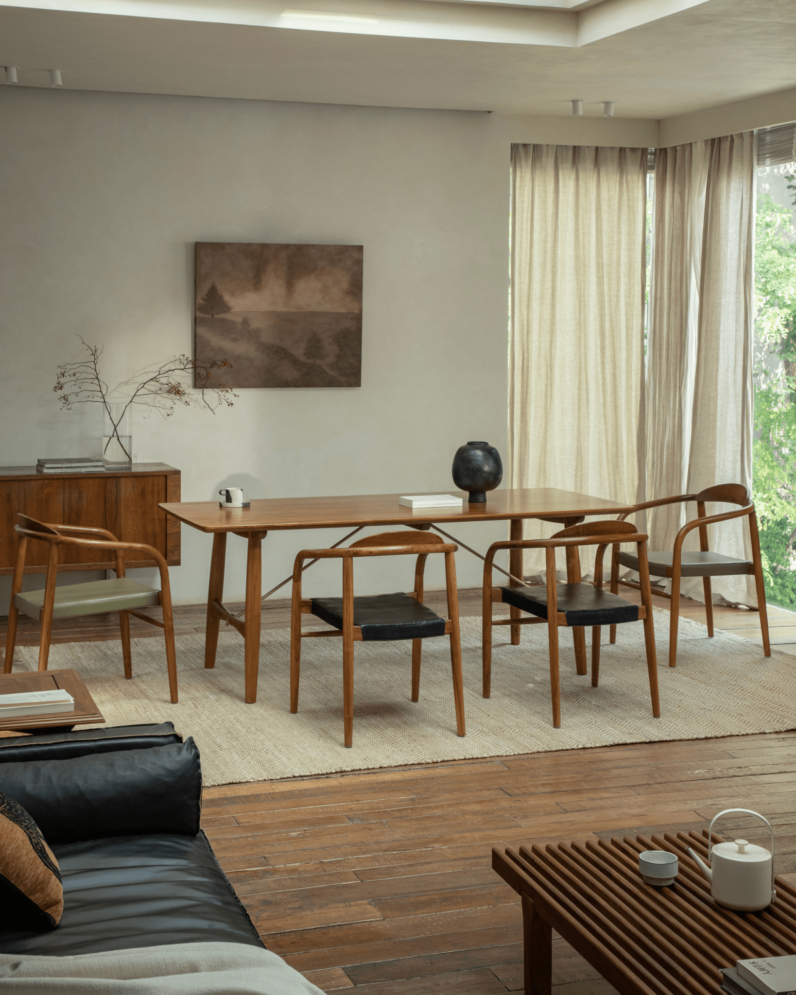 Halbmond-Ledersessel