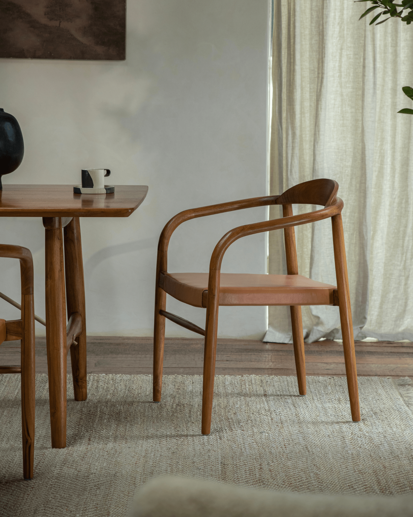 Halbmond-Ledersessel