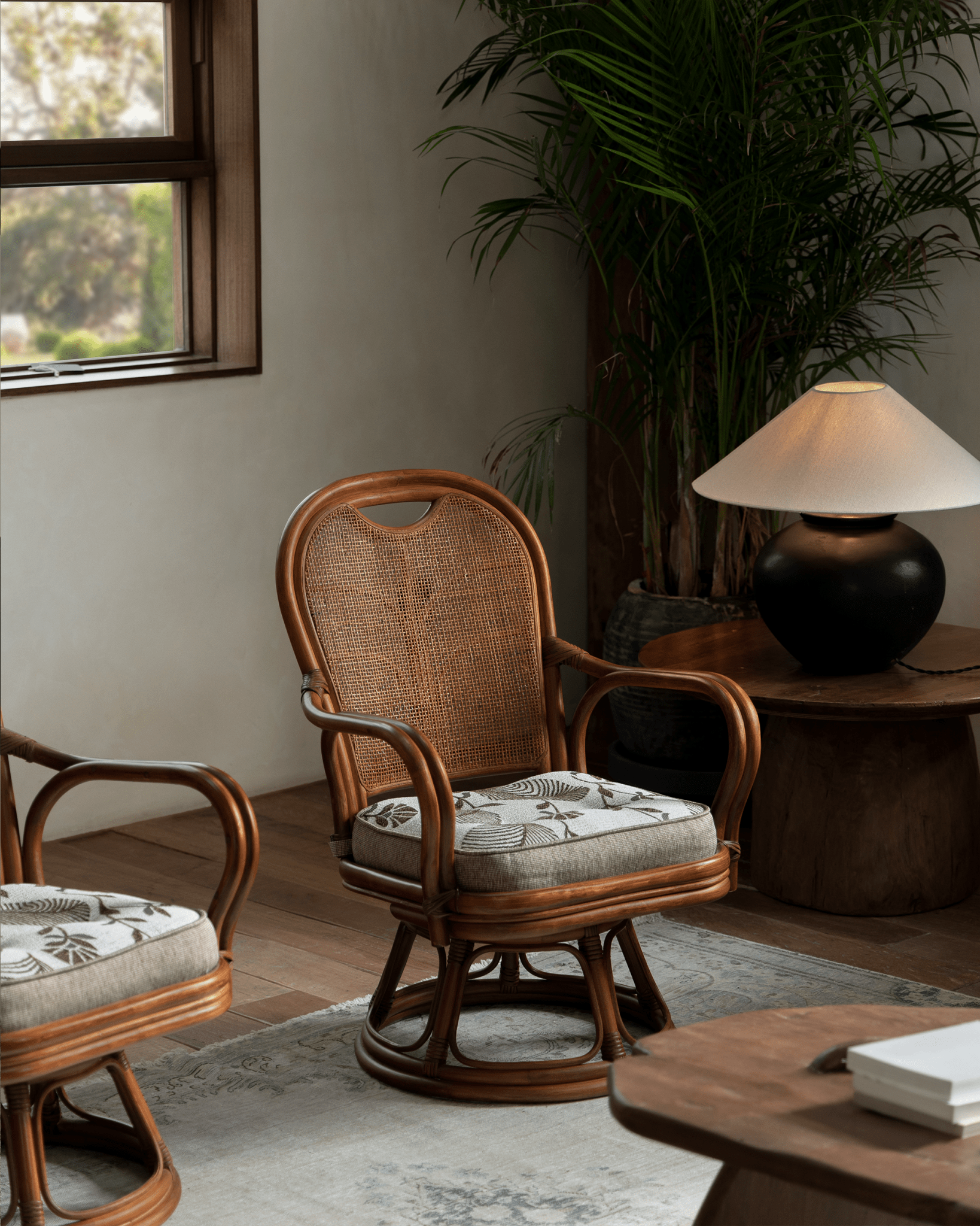 Ray Mini-Drehstuhl aus Rattan