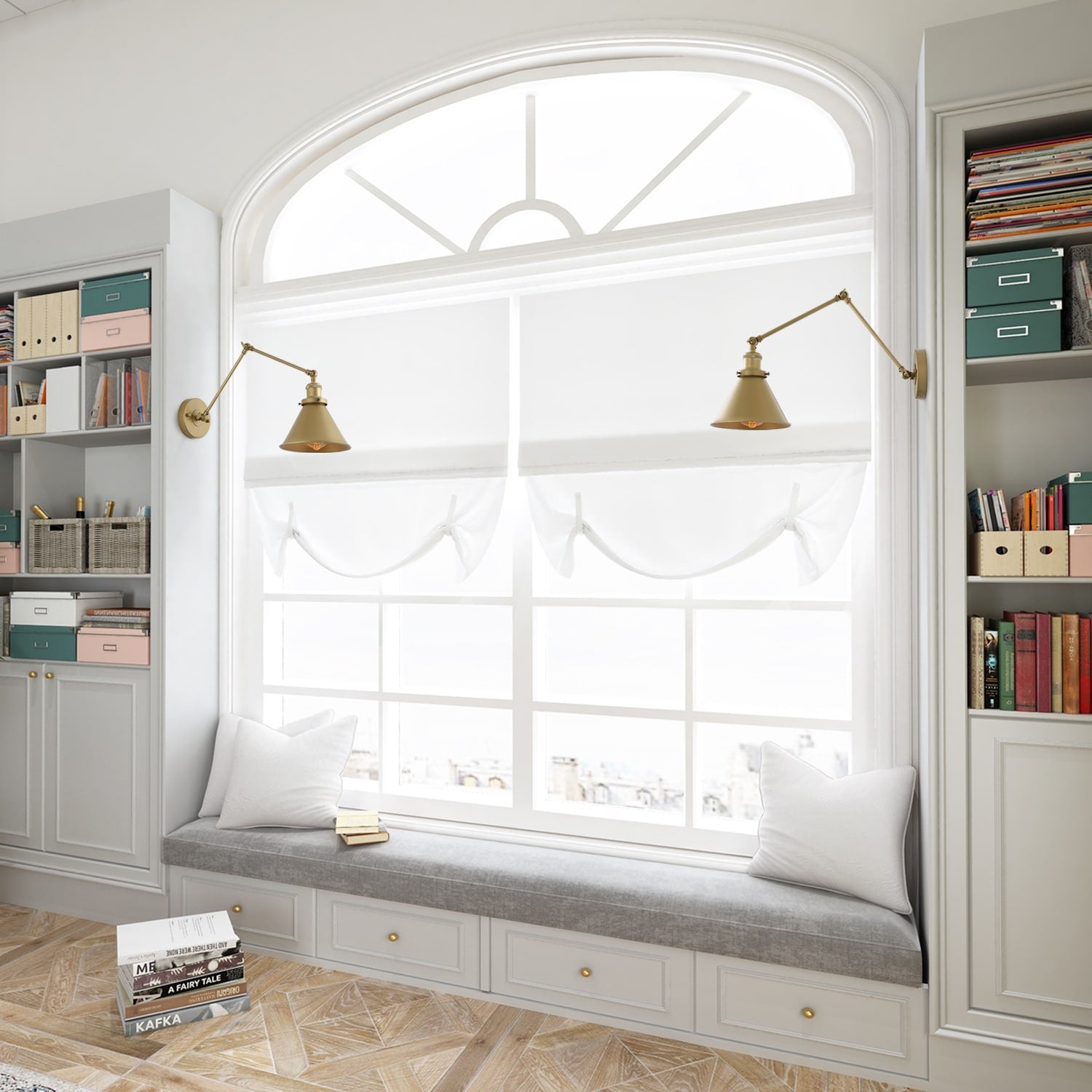 2er-Set moderne Schwenkarmleuchten, verstellbare, festverdrahtete Wandleuchten mit Stecker