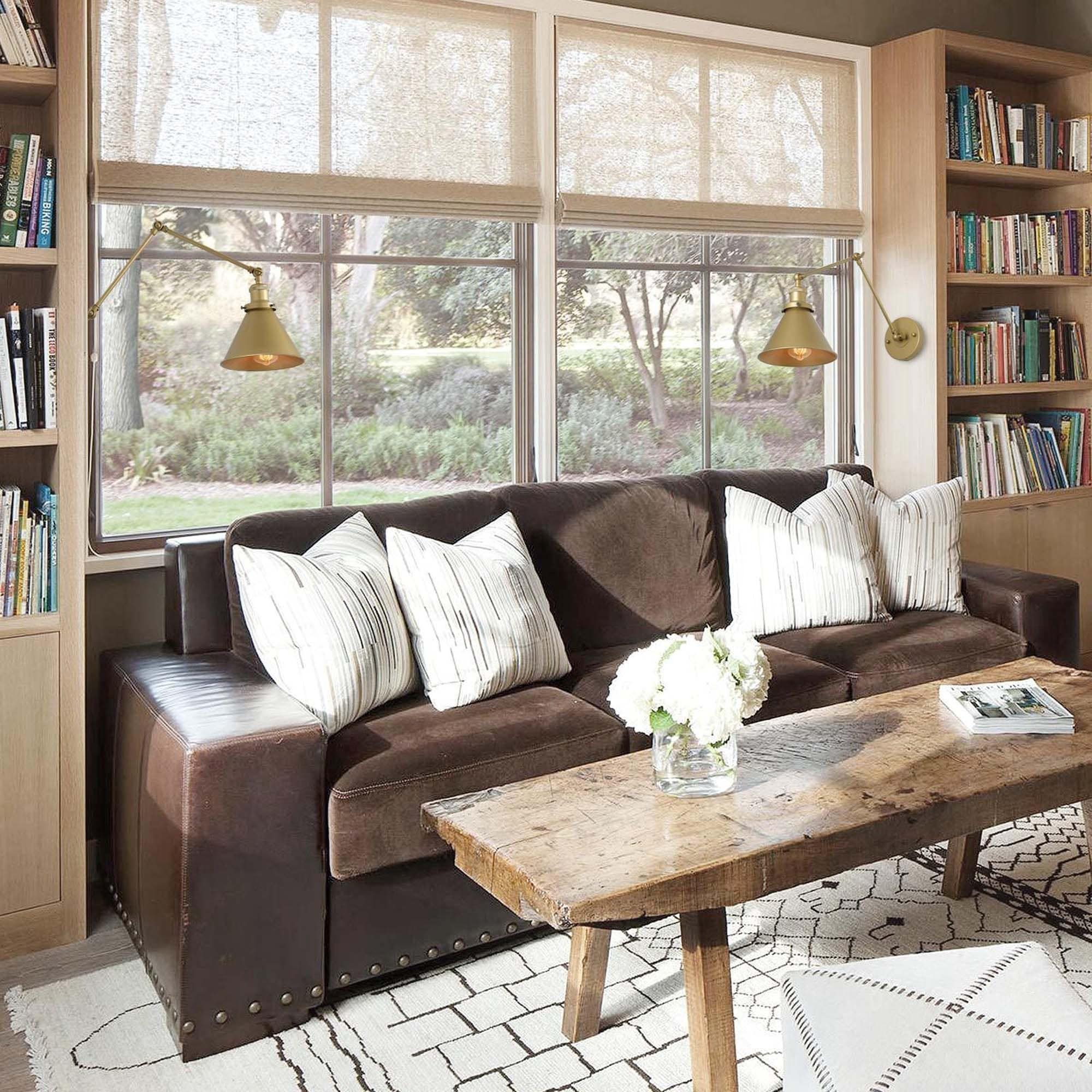 2er-Set moderne Schwenkarmleuchten, verstellbare, festverdrahtete Wandleuchten mit Stecker