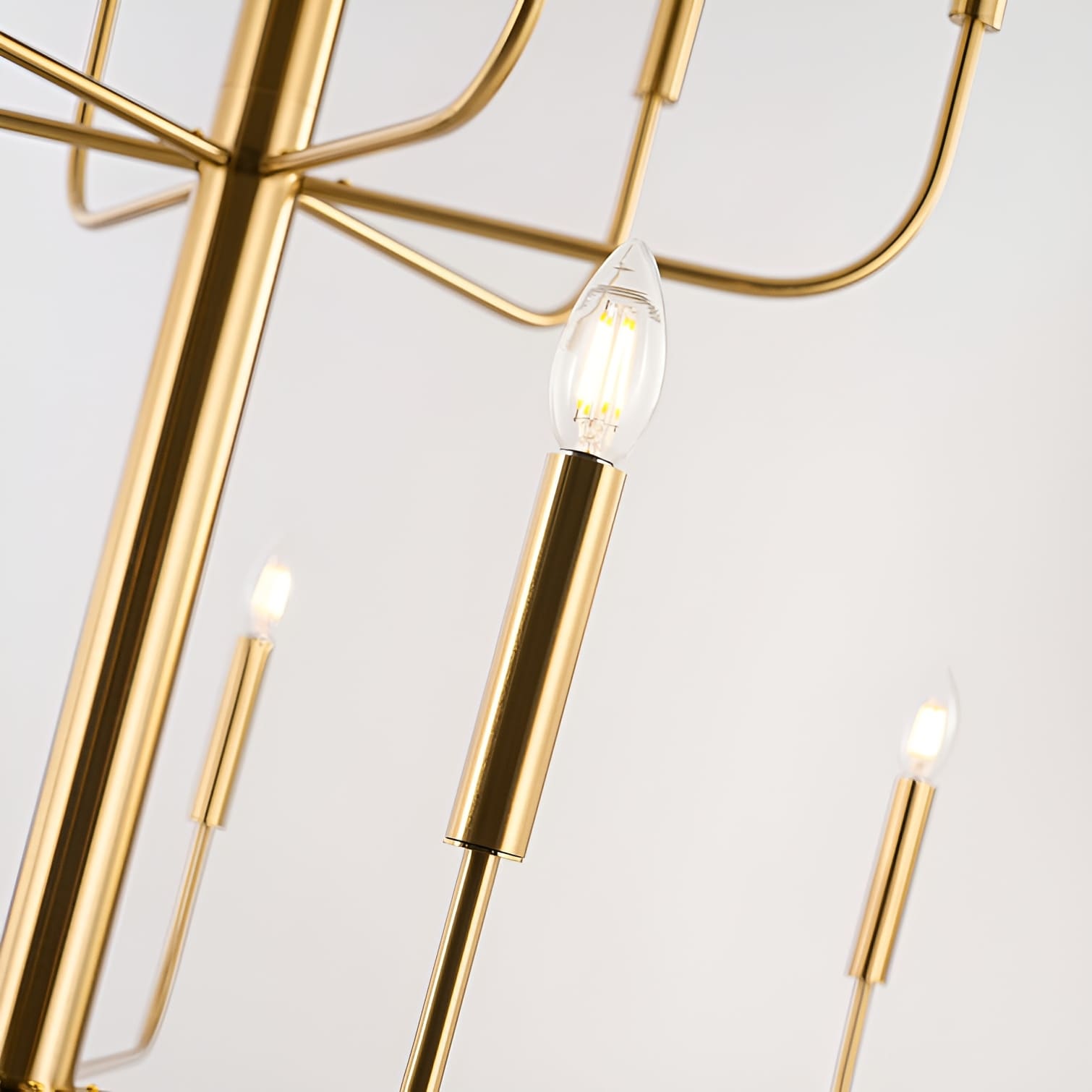 Minimalistischer Kerzenleuchter mit 15 Leuchten, 2-stufig, antikes Design – 48