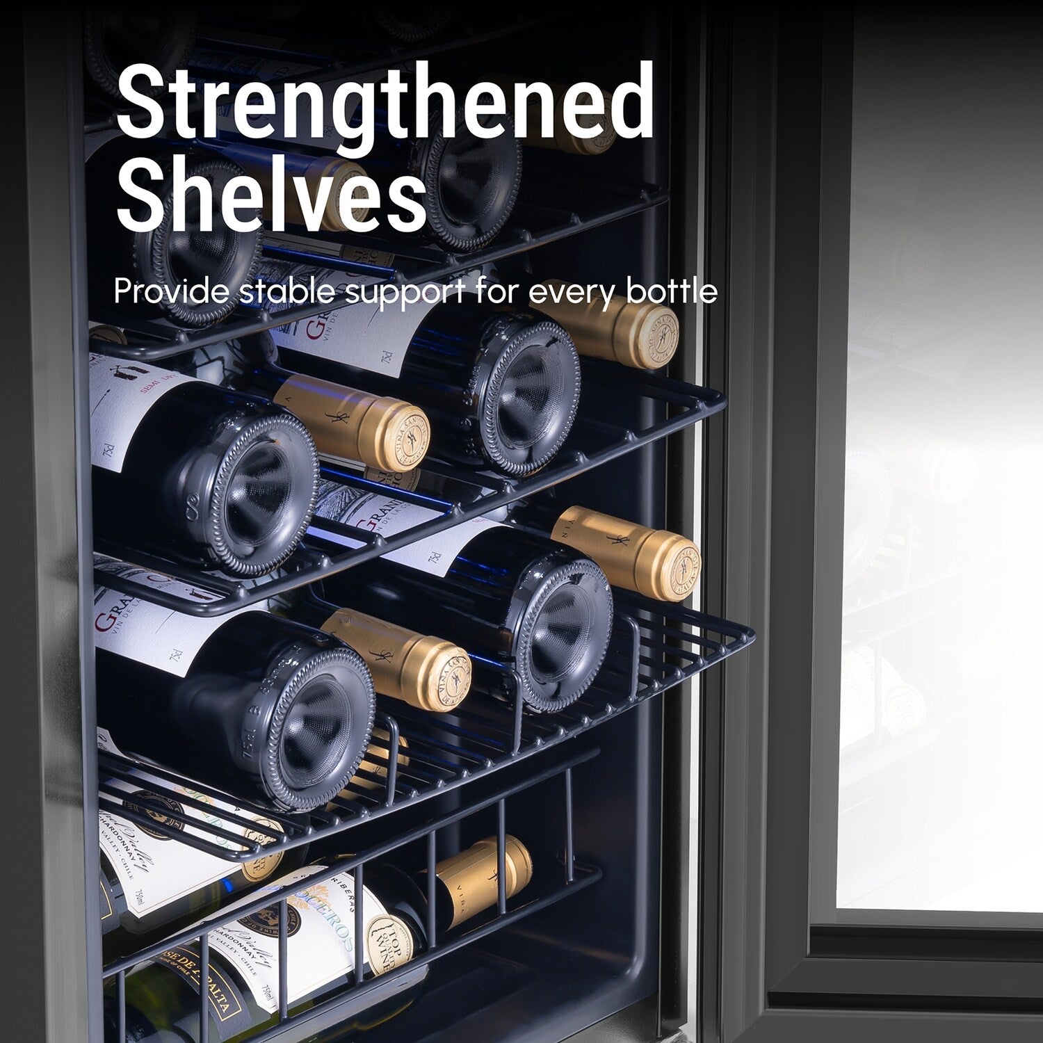 17-Zoll-Wein-/Getränkekühlschrank, 20 Flaschen, freistehend, digitale Temperaturregelung