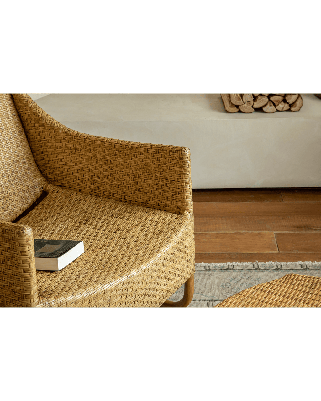 Schlitten-Loungesessel aus Rattan