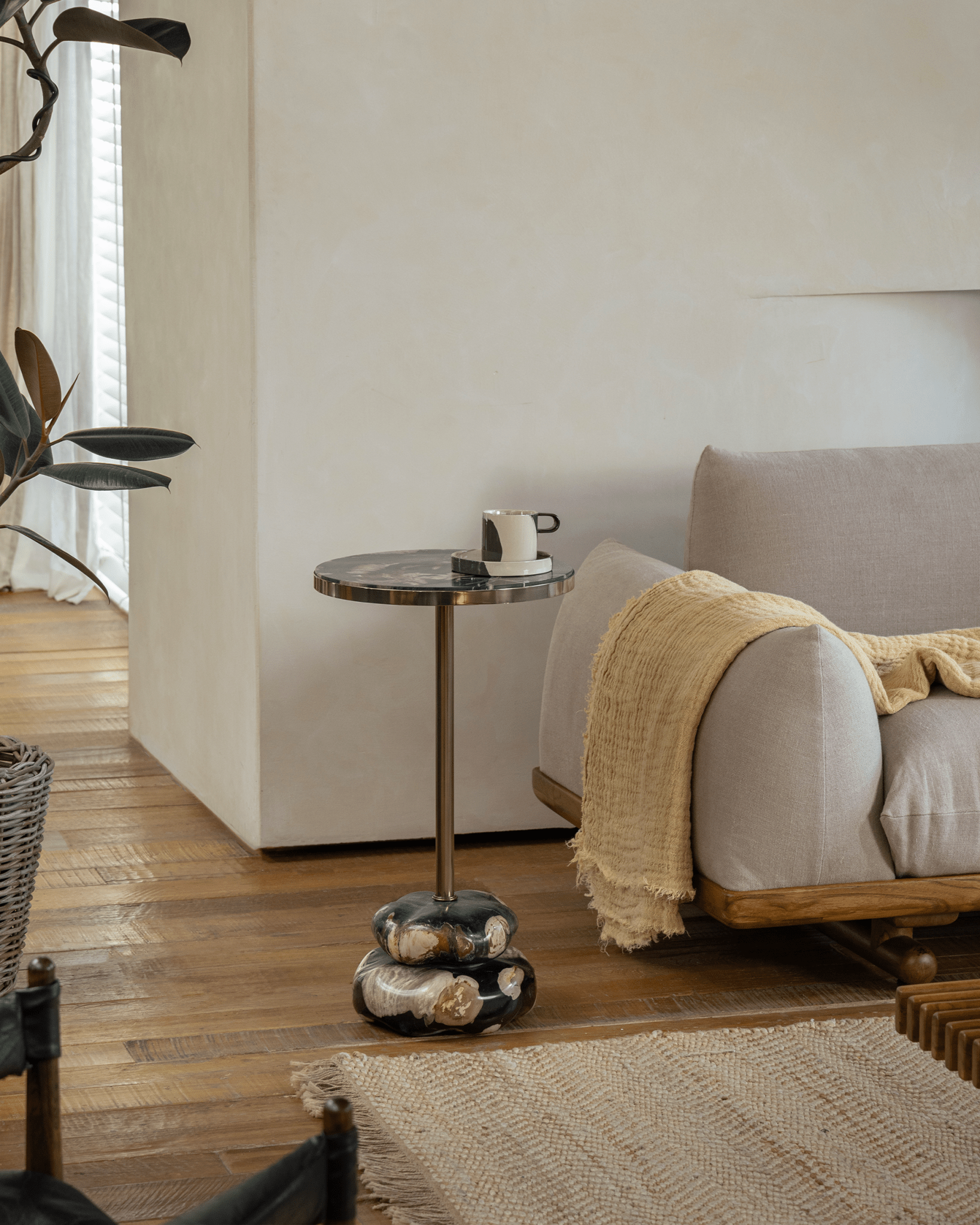 Lolli Petrified Wood Side Table