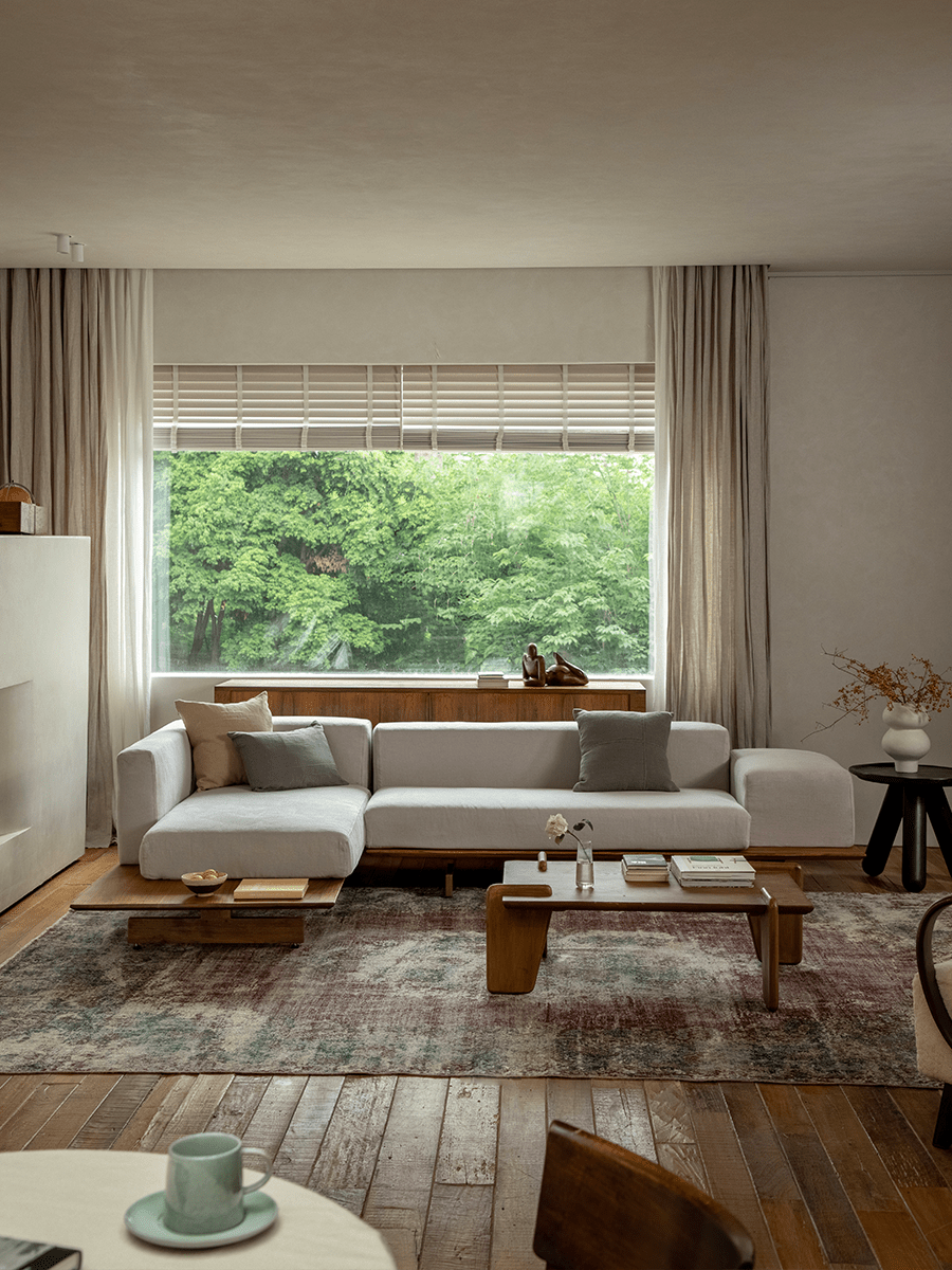 Modulares Sofa aus Tatami-Leinen