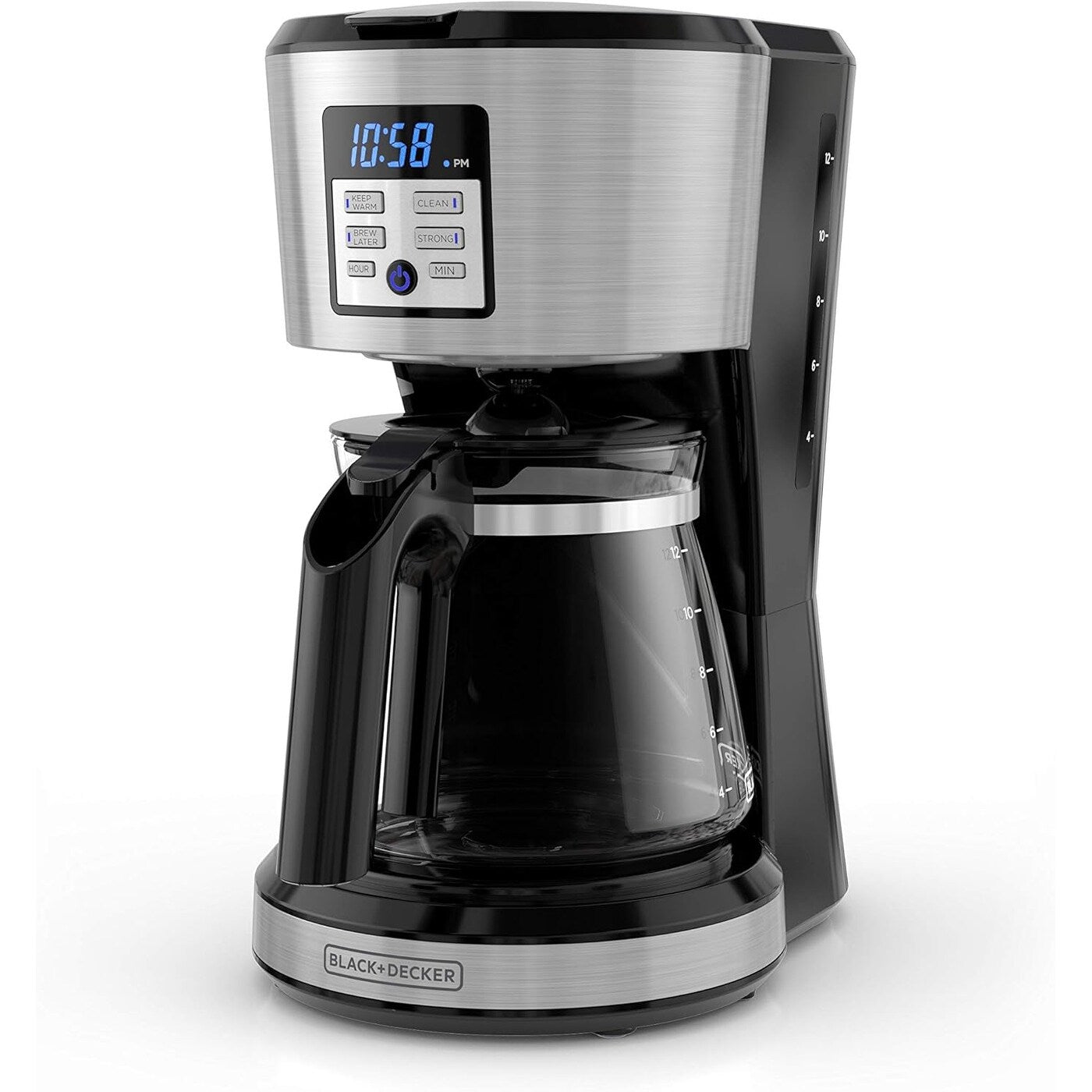 Programmierbare Kaffeemaschine für 12 Tassen, Vortex-Brühtechnologie, Schwarz