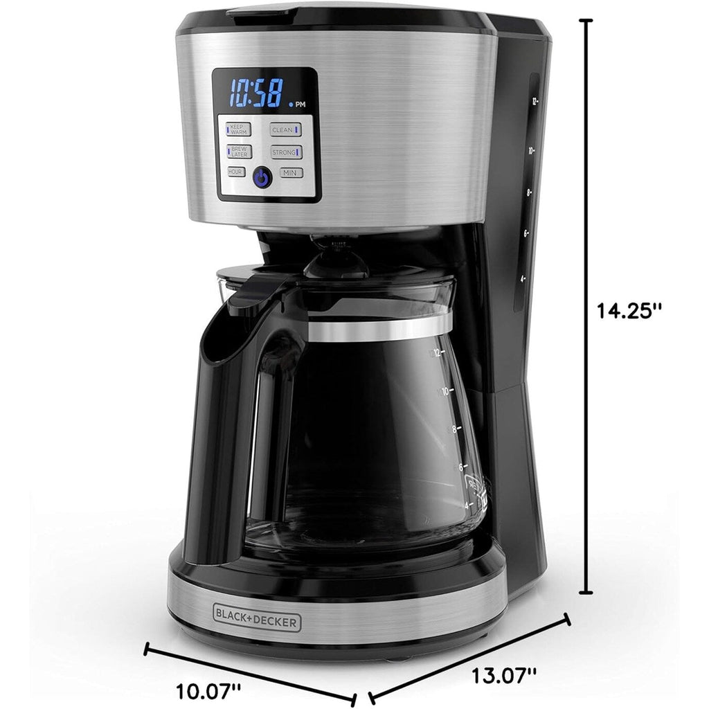 Programmierbare Kaffeemaschine für 12 Tassen, Vortex-Brühtechnologie, Schwarz
