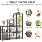 Leiterregal mit 12 Ablagen, Eckregal im Industriestil