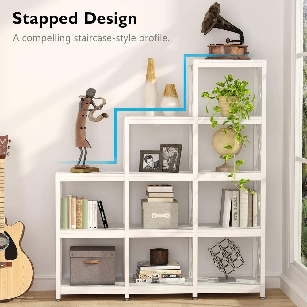 Leiterregal mit 12 Ablagen, Eckregal im Industriestil