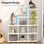 Leiterregal mit 12 Ablagen, Eckregal im Industriestil