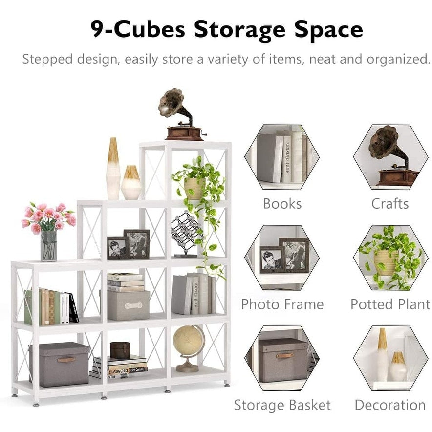 Leiterregal mit 12 Ablagen, Eckregal im Industriestil