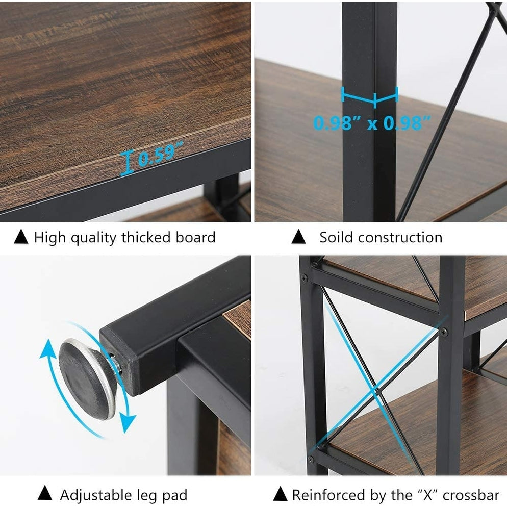 Leiterregal mit 12 Ablagen, Eckregal im Industriestil