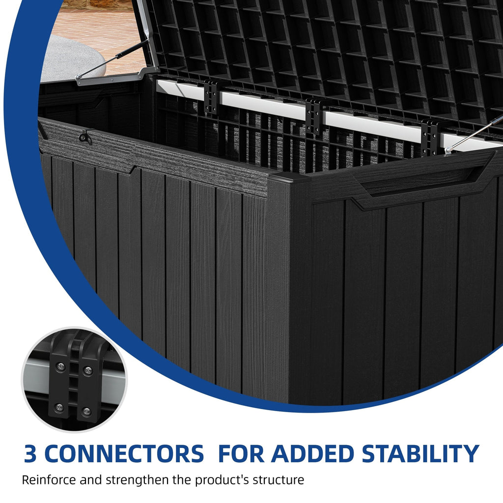 Große, wasserfeste und abschließbare Deckbox aus Kunstharz (120–260 Gallonen)