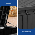 Große, wasserfeste und abschließbare Deckbox aus Kunstharz (120–260 Gallonen)