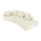 125 Stilvolle Chaiselongue, modernes Indoor-Lounge-Sofa mit Schlaffunktion und klaren Linien für das Wohnzimmer, Beige