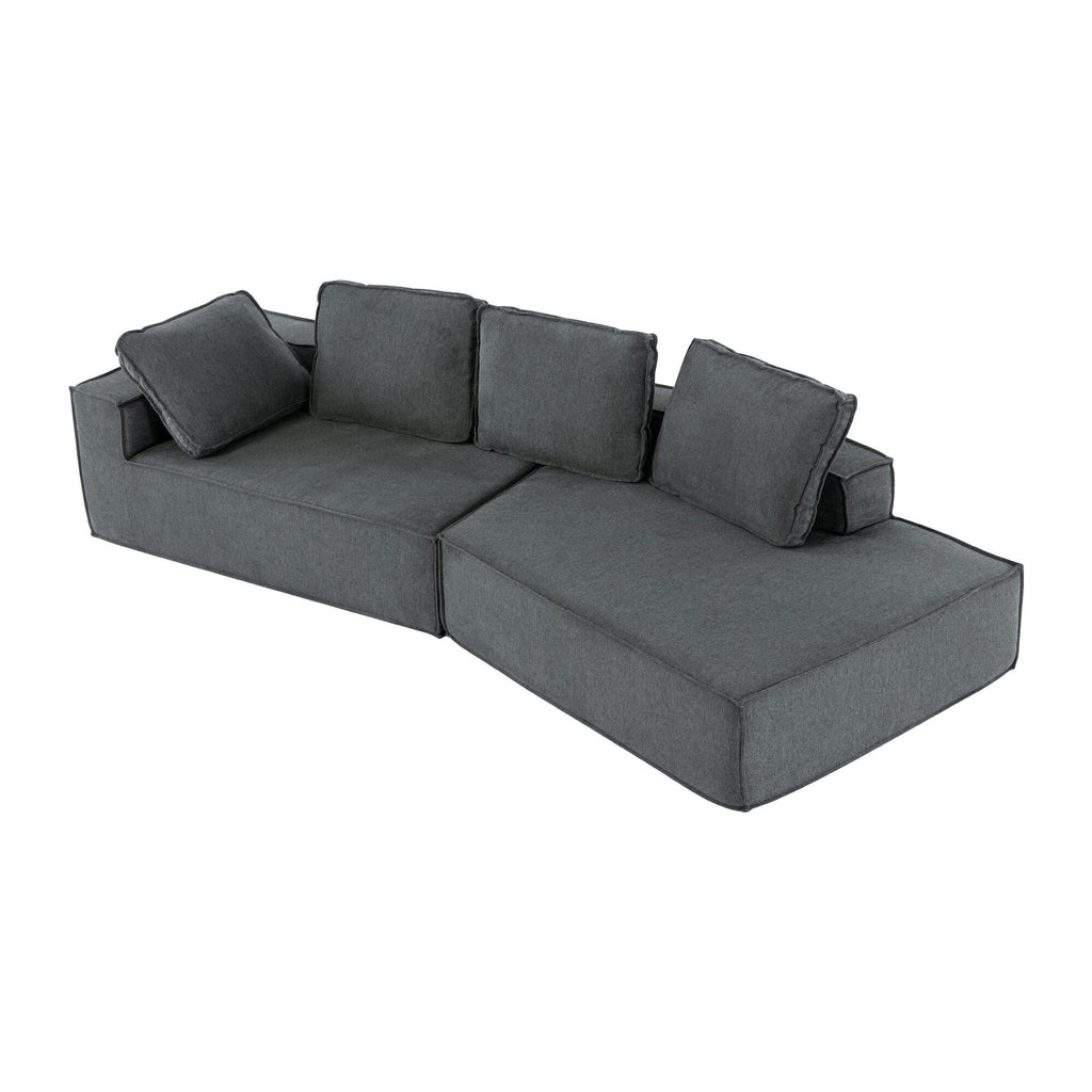 125 Stilvolle Chaiselongue, modernes Indoor-Lounge-Sofa mit Schlaffunktion und klaren Linien für das Wohnzimmer, Beige