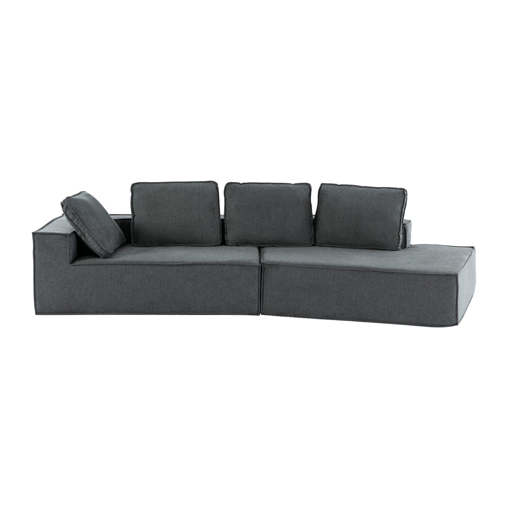 125 Stilvolle Chaiselongue, modernes Indoor-Lounge-Sofa mit Schlaffunktion und klaren Linien für das Wohnzimmer, Beige
