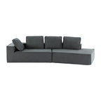 125 Stilvolle Chaiselongue, modernes Indoor-Lounge-Sofa mit Schlaffunktion und klaren Linien für das Wohnzimmer, Beige