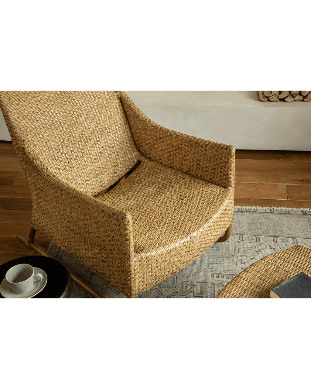 Schlitten-Loungesessel aus Rattan