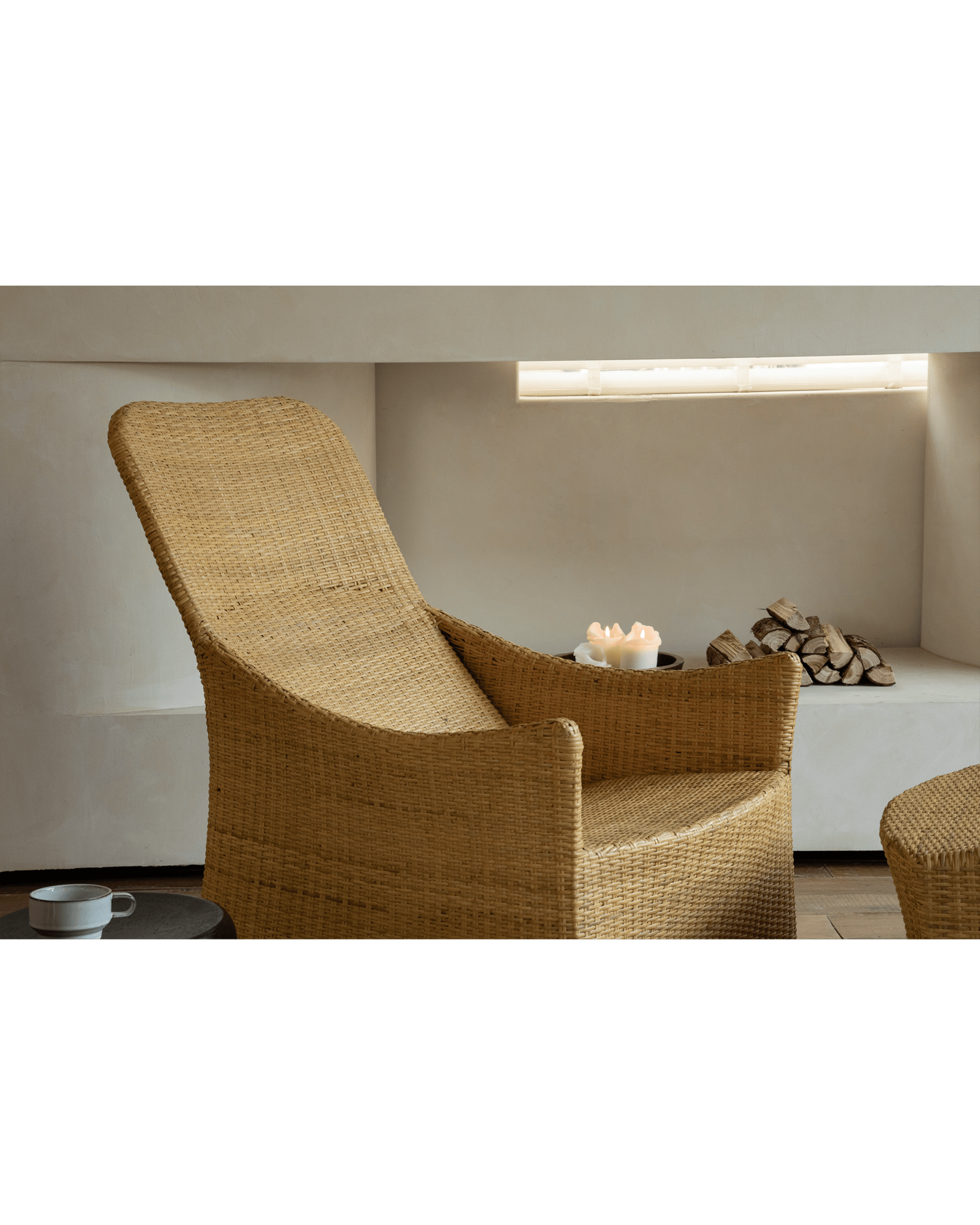 Gleit-Loungesessel aus Rattan