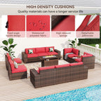 13-teiliges Terrassenmöbelset mit 44-Zoll-Feuertisch