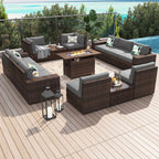 13-teiliges Terrassenmöbelset mit 44-Zoll-Feuertisch