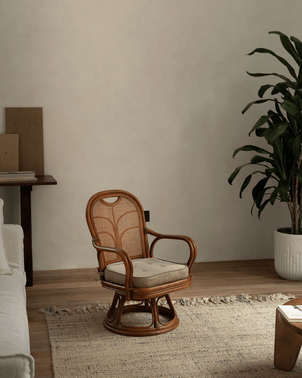 Ray Mini-Drehstuhl aus Rattan